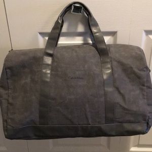 Calvin Klein Gray Canvas Travel Duffle
